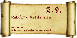 Rebák Valéria névjegykártya